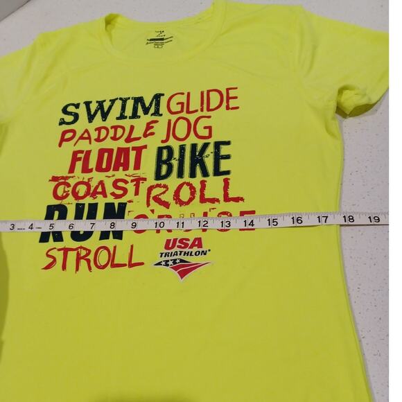 USA Triathlon Comfortable Women t-shirt yellow size Large - Picture 5 of 5